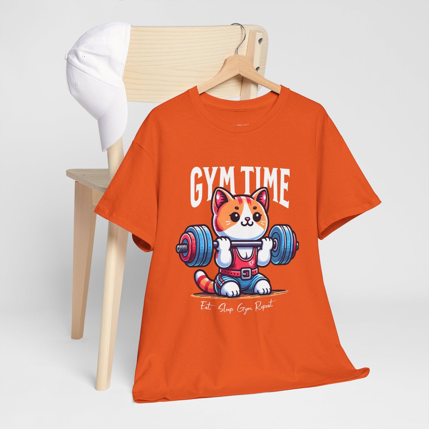 Cute Cat Gym Time Shirt Flashlander Graphic Tee