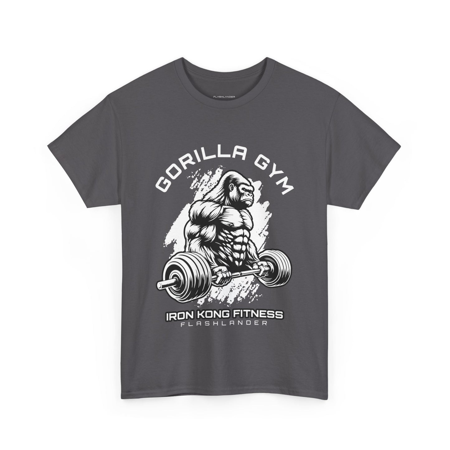 T-shirt de sport Gorilla Flashlander en coton unisexe, noir anthracite, graphique de performance