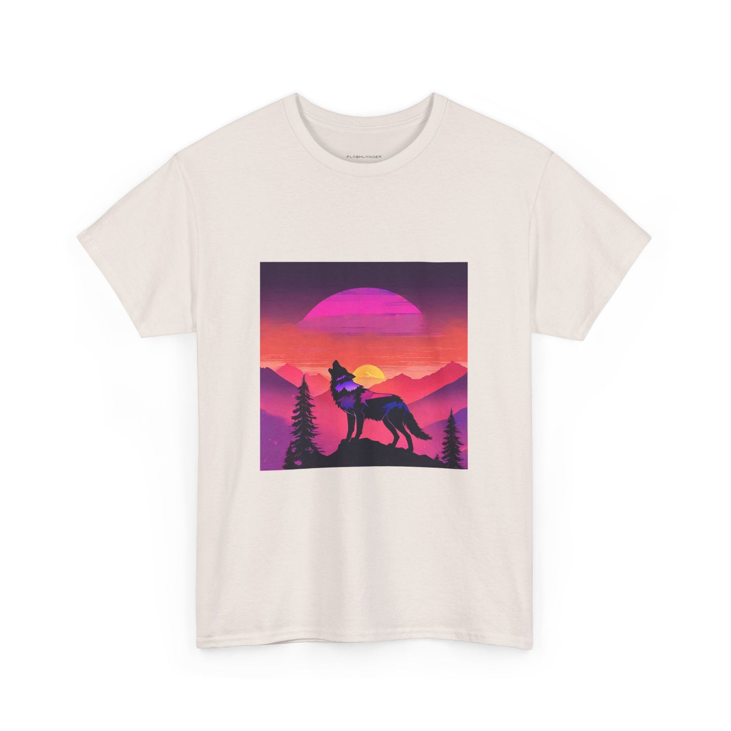 Wolf Majestic Sunset Gaphic Tee Flashlander