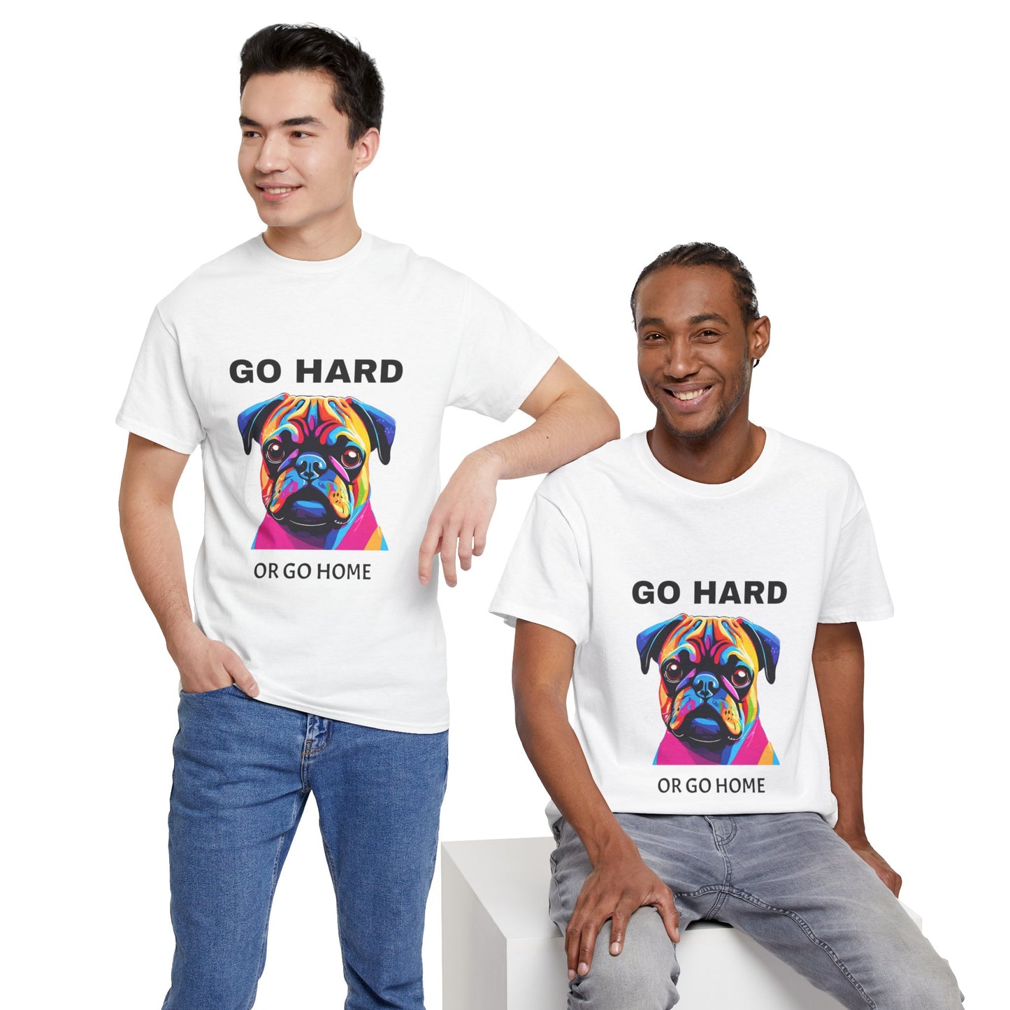 Pug Dog Pop Art  - Go Hard Or Go Home Flashlander Gym Shirt