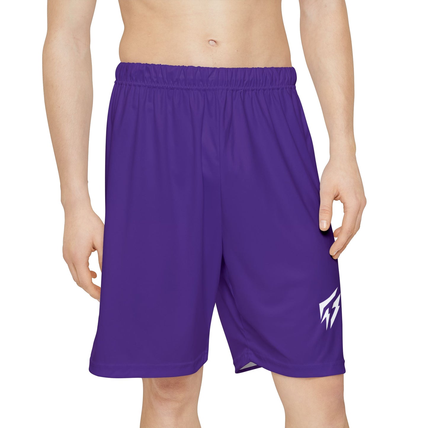 Flashlander ALG Performance Men’s Sports Shorts (AOP) Purple