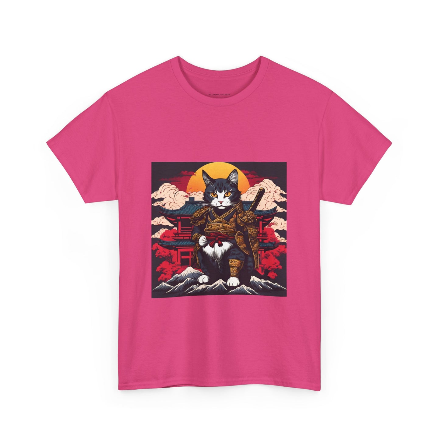 Samurai Cat Cartoon Anime - Flashlander Gym Shirt