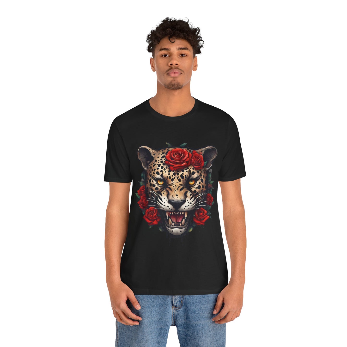 Jaguar Flames and Roses Graphic Tee Flashlander