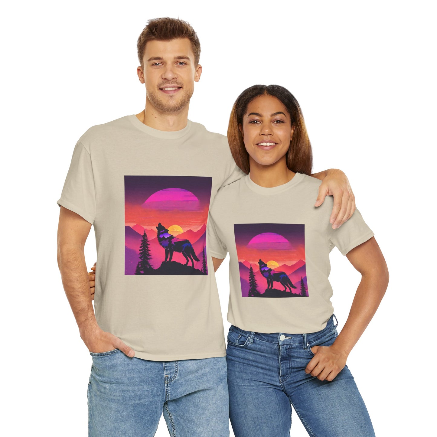 Wolf Majestic Sunset Gaphic Tee Flashlander