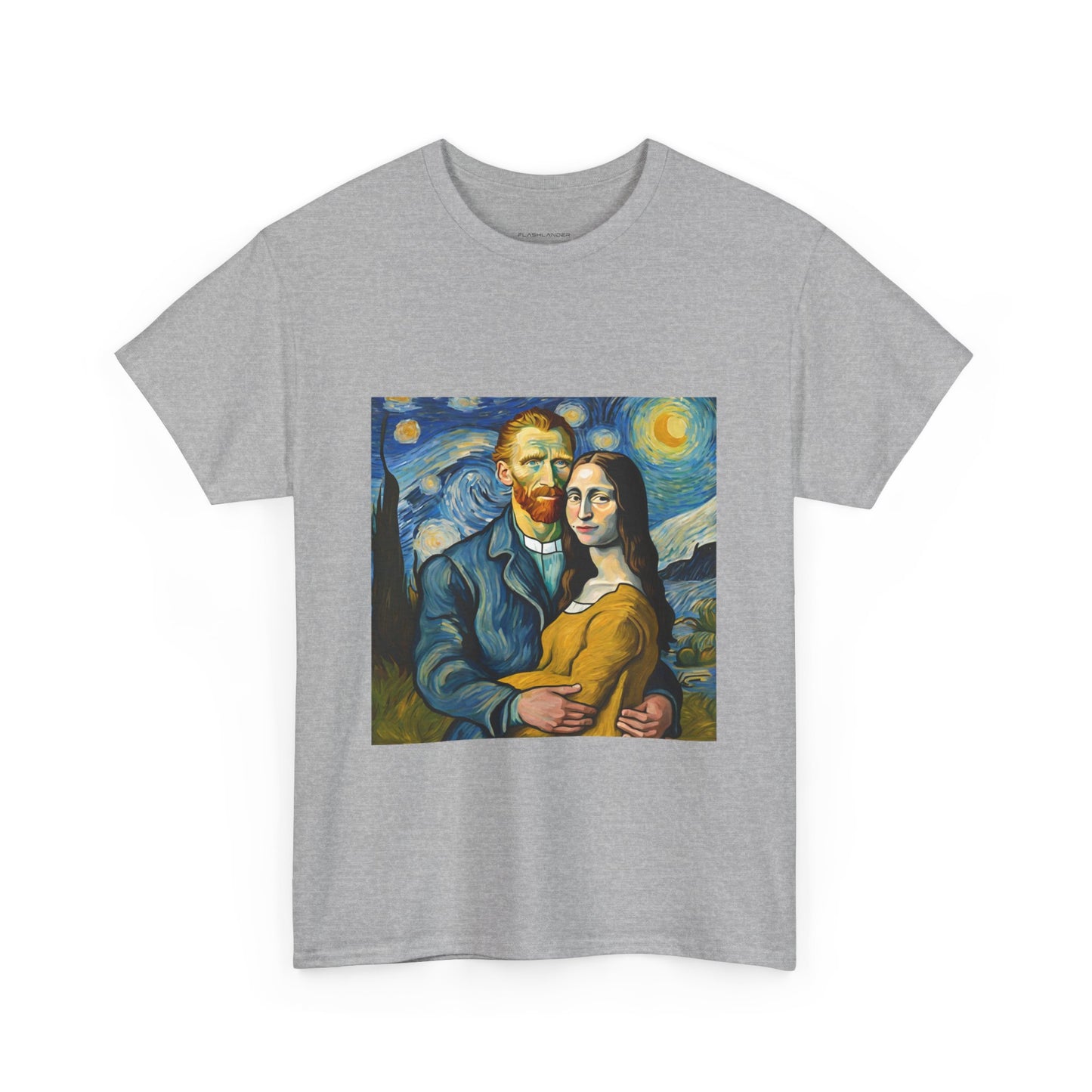 Funny Mona Lisa with Vincent Van Gogh Starry Night - Flashlander Gym Shirt