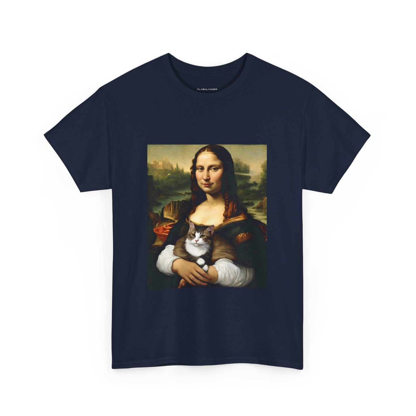 Mona Lisa with Cat - Flashlander Gym Shirt