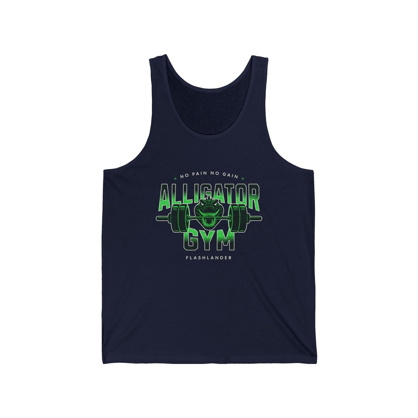 Aligator Jersey Gym Tank Flashlander Cotton Unisex Charcoal Black