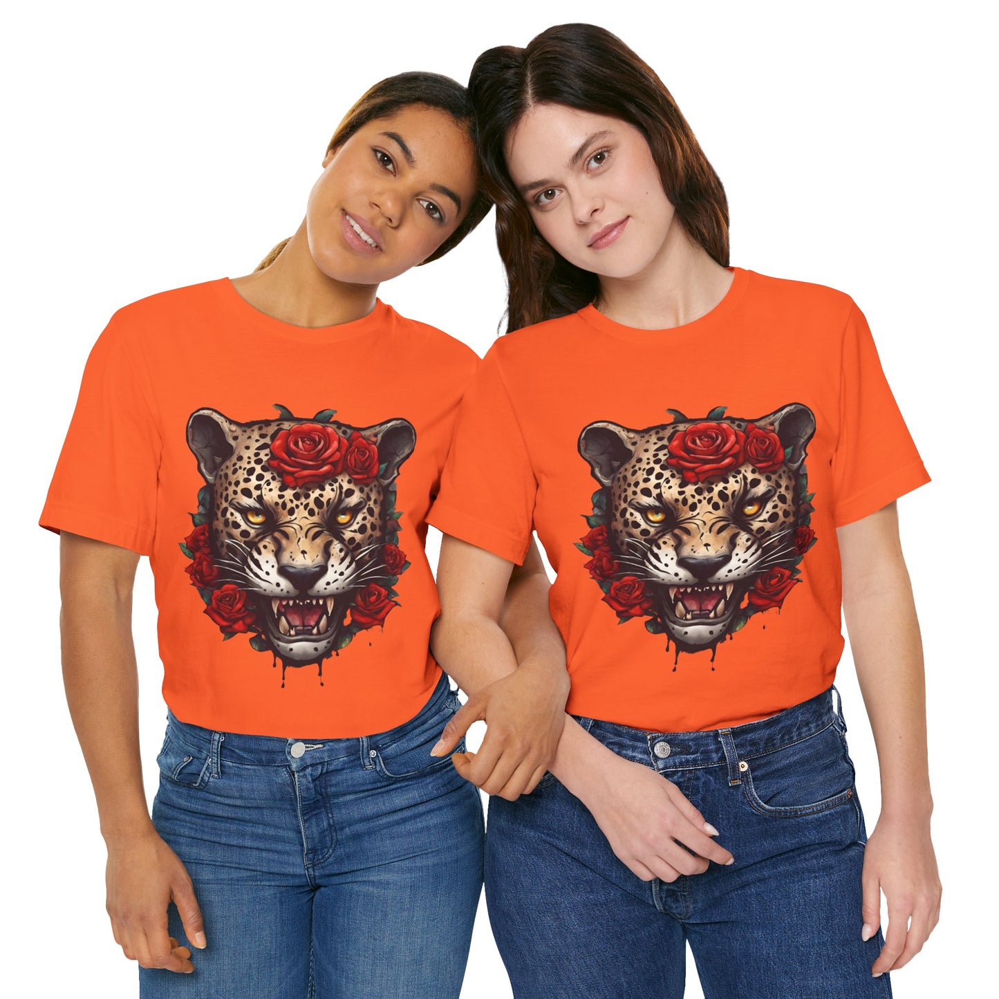 Jaguar Flames and Roses Graphic Tee Flashlander