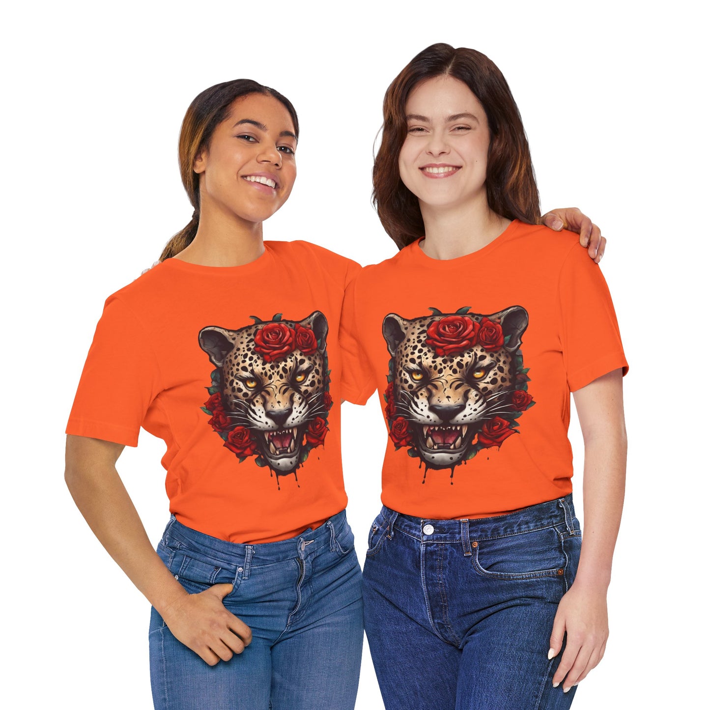 Jaguar Flames and Roses Graphic Tee Flashlander