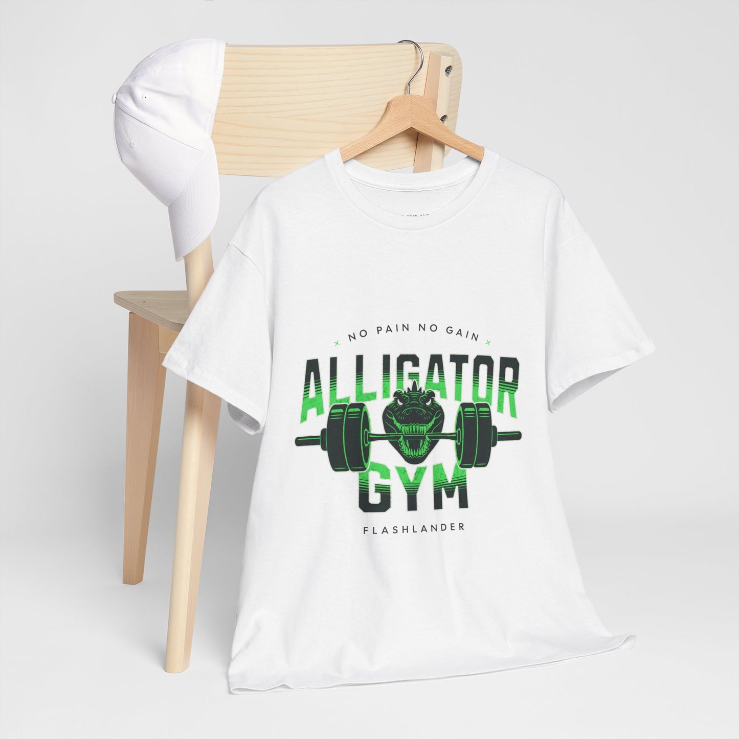 Aligator Gym Shirt Flashlander Cotton Unisex Charcoal Black Graphic Tee