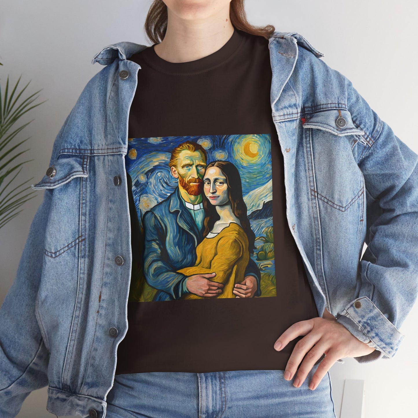 Funny Mona Lisa with Vincent Van Gogh Starry Night - Flashlander Gym Shirt