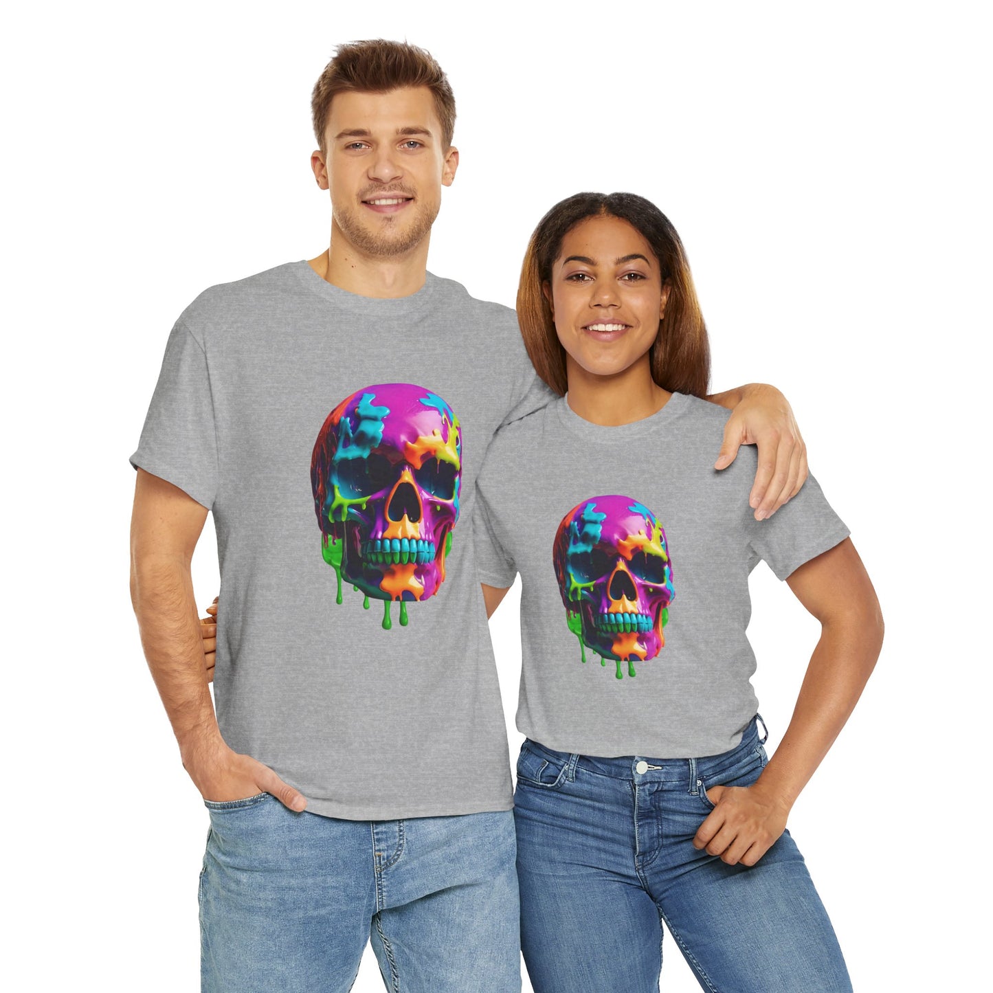 Camiseta con calavera de fusión de neón Flashlander