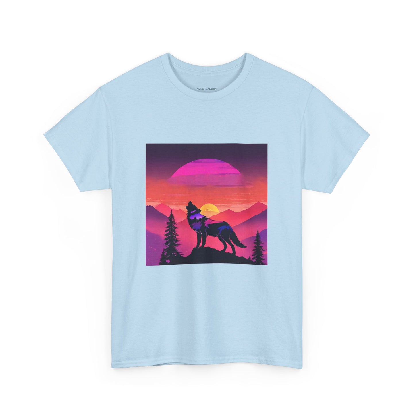 Wolf Majestic Sunset Gaphic Tee Flashlander