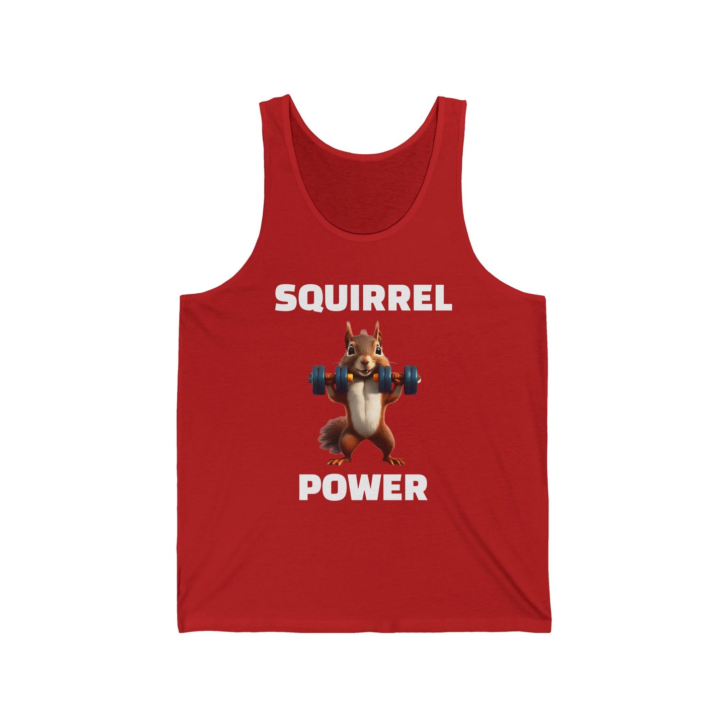 Weightlifting Squirrel Vintage Gym Cotton Unisex Jersey Tank