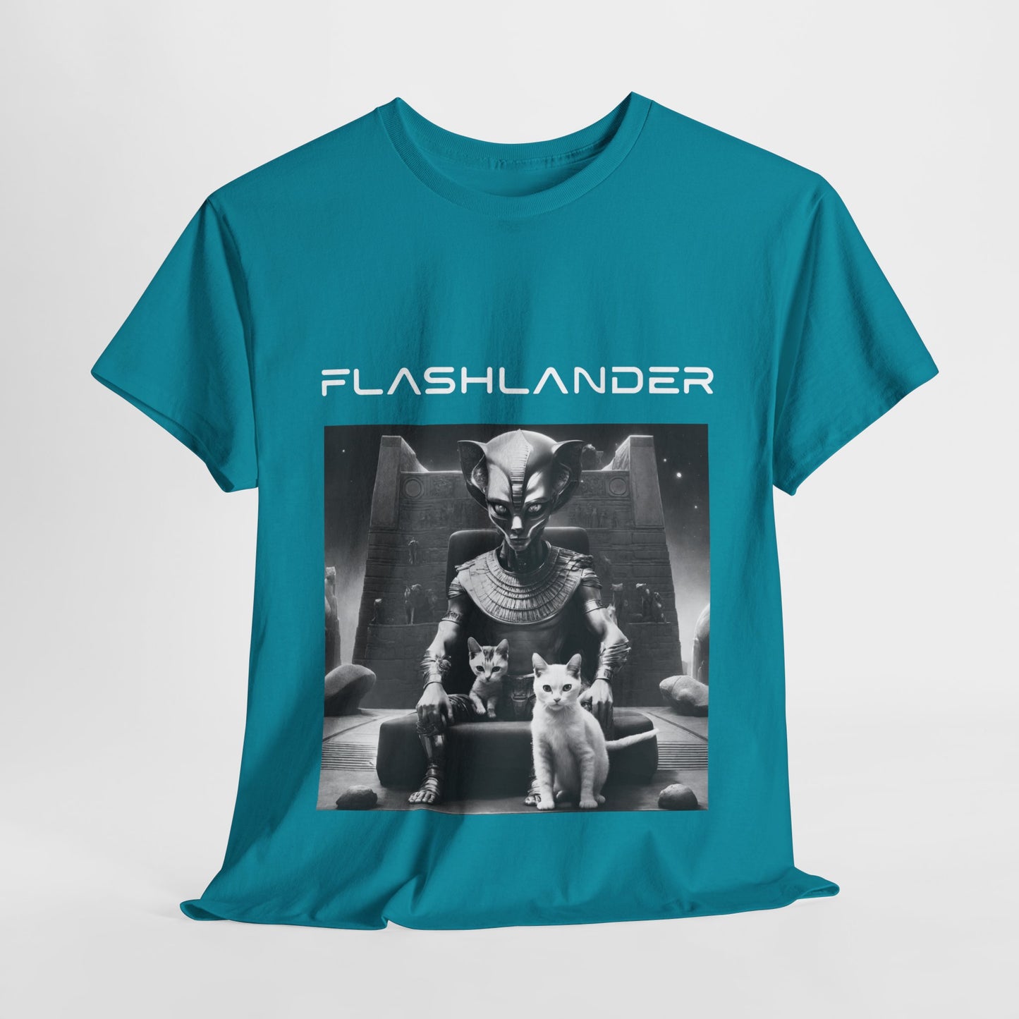 Cat Alien Pharaoh's Pyramids - Flashlander Gym Shirt