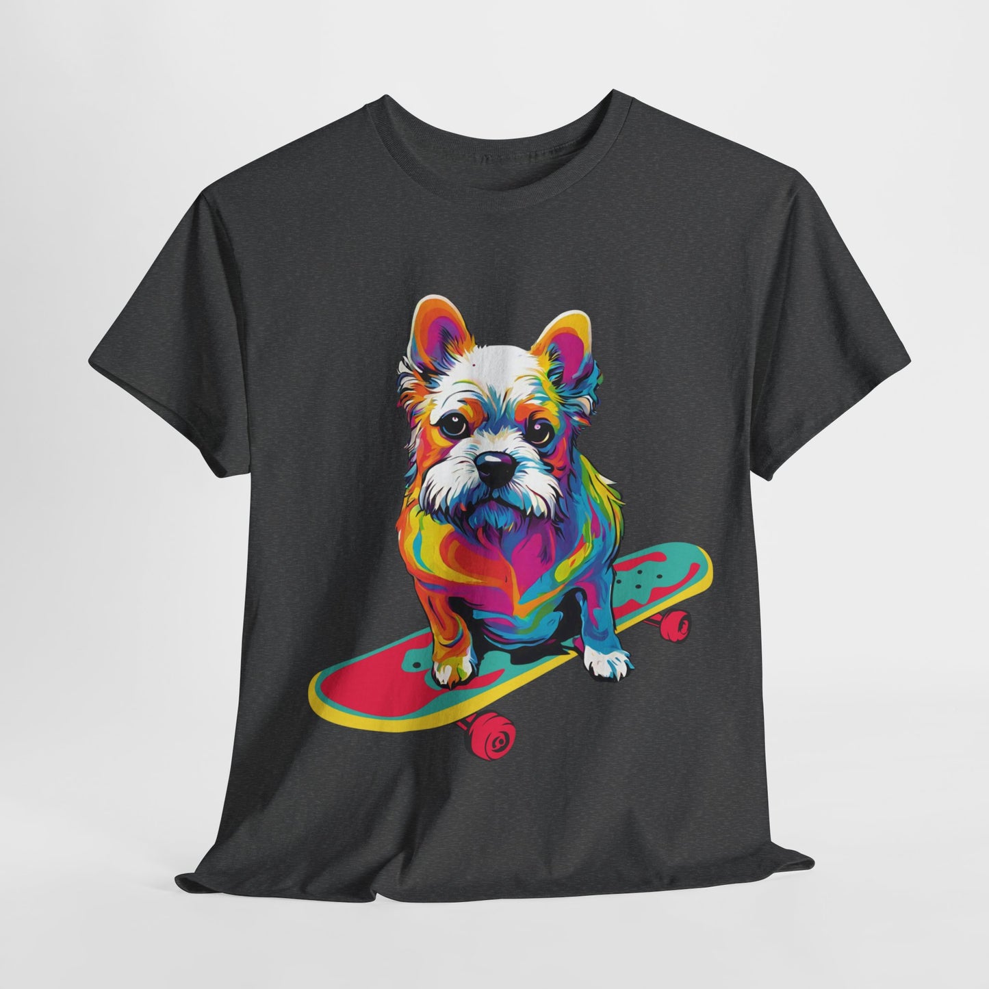 T-shirt de sport Flashlander avec chien skateboardant Pop Art