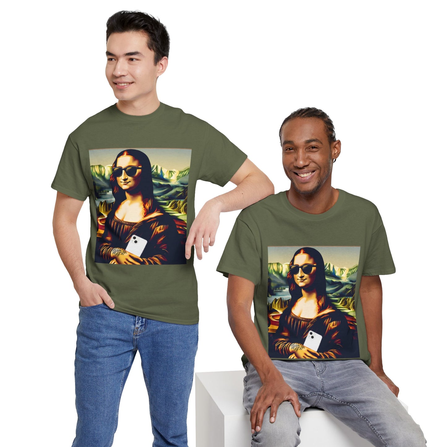 Camiseta deportiva de Flashlander: Mona Lisa moderna y divertida 