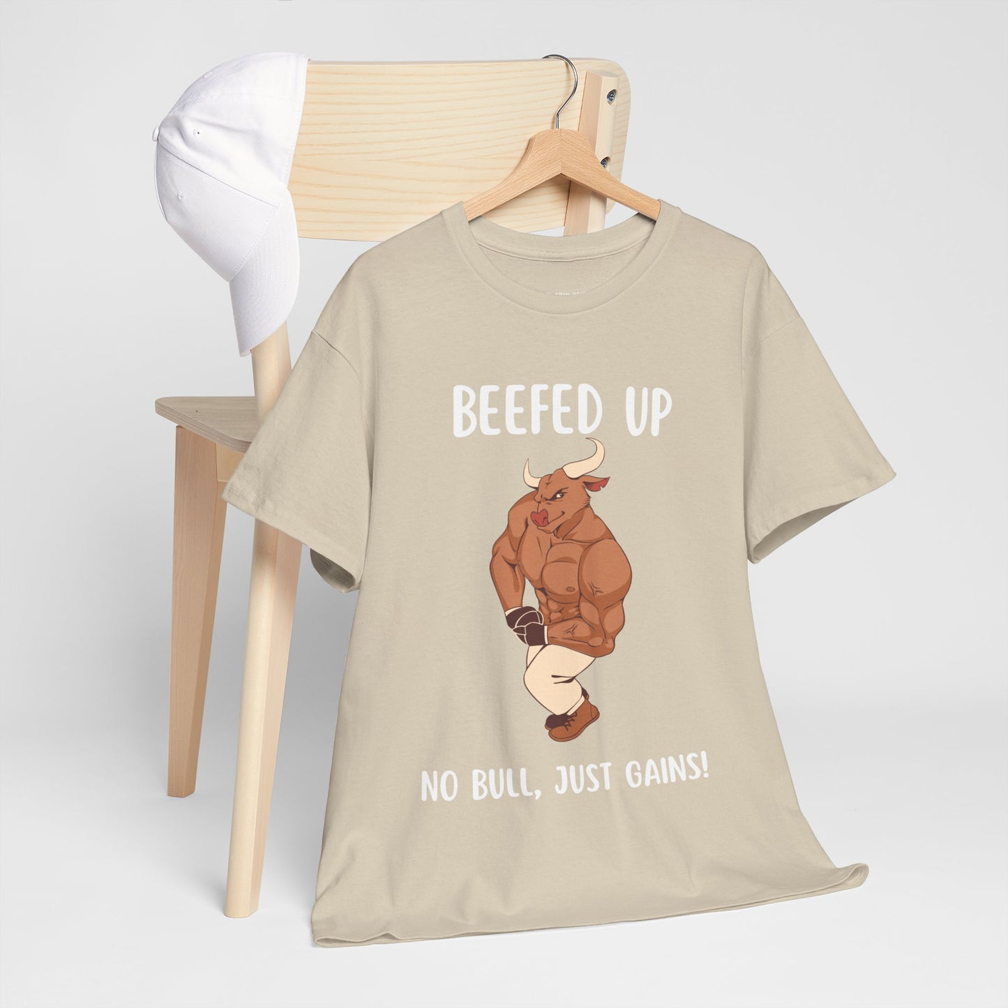 Muscle Bull Beefed Up No Bull, Just Gains - Flashlander Gym Shirt