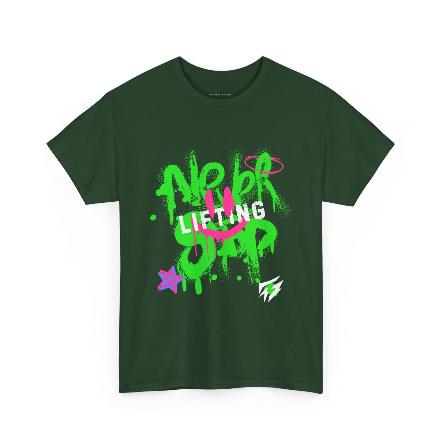 T-shirt de sport Graffiti Flashlander - Never Stop Lifting Gris