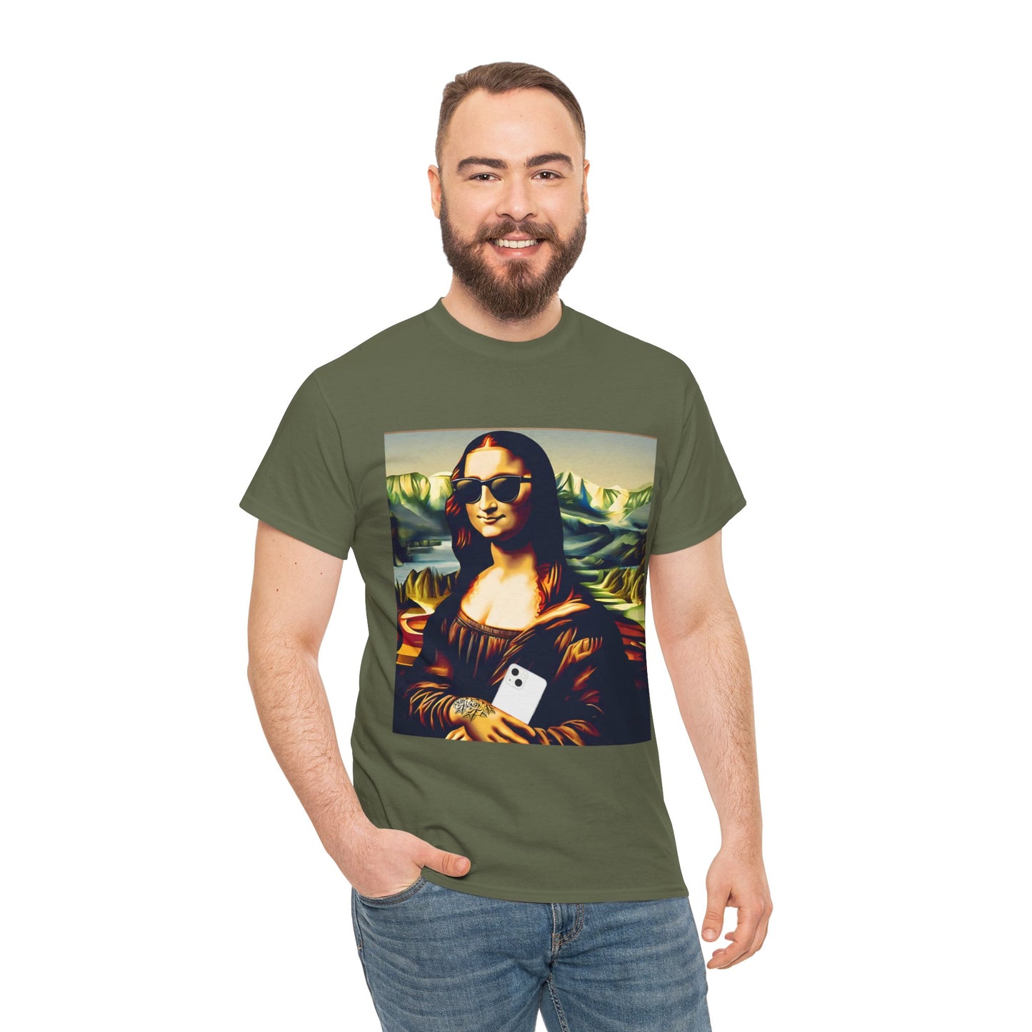 Camiseta deportiva de Flashlander: Mona Lisa moderna y divertida 