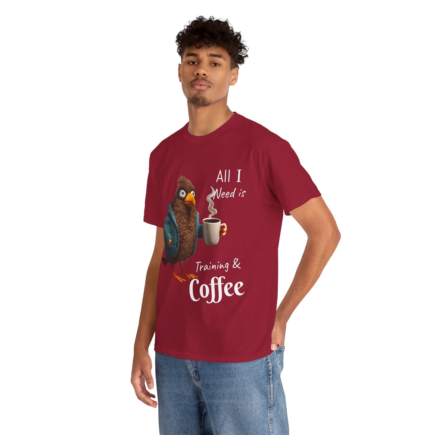 Camiseta con el mensaje "Todo lo que necesito es entrenamiento y café" - Camiseta de gimnasio Flashlander