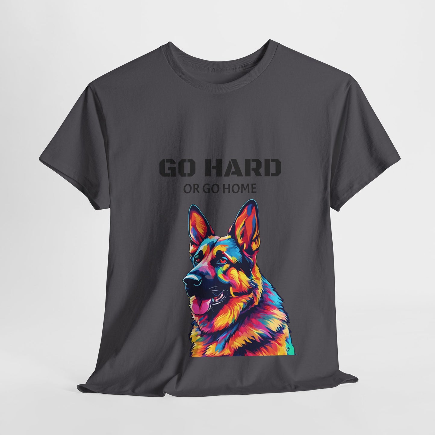 Camiseta de gimnasia Flashlander con diseño de perro pastor alemán Pop Art: "Ve a por todas o vete a casa"