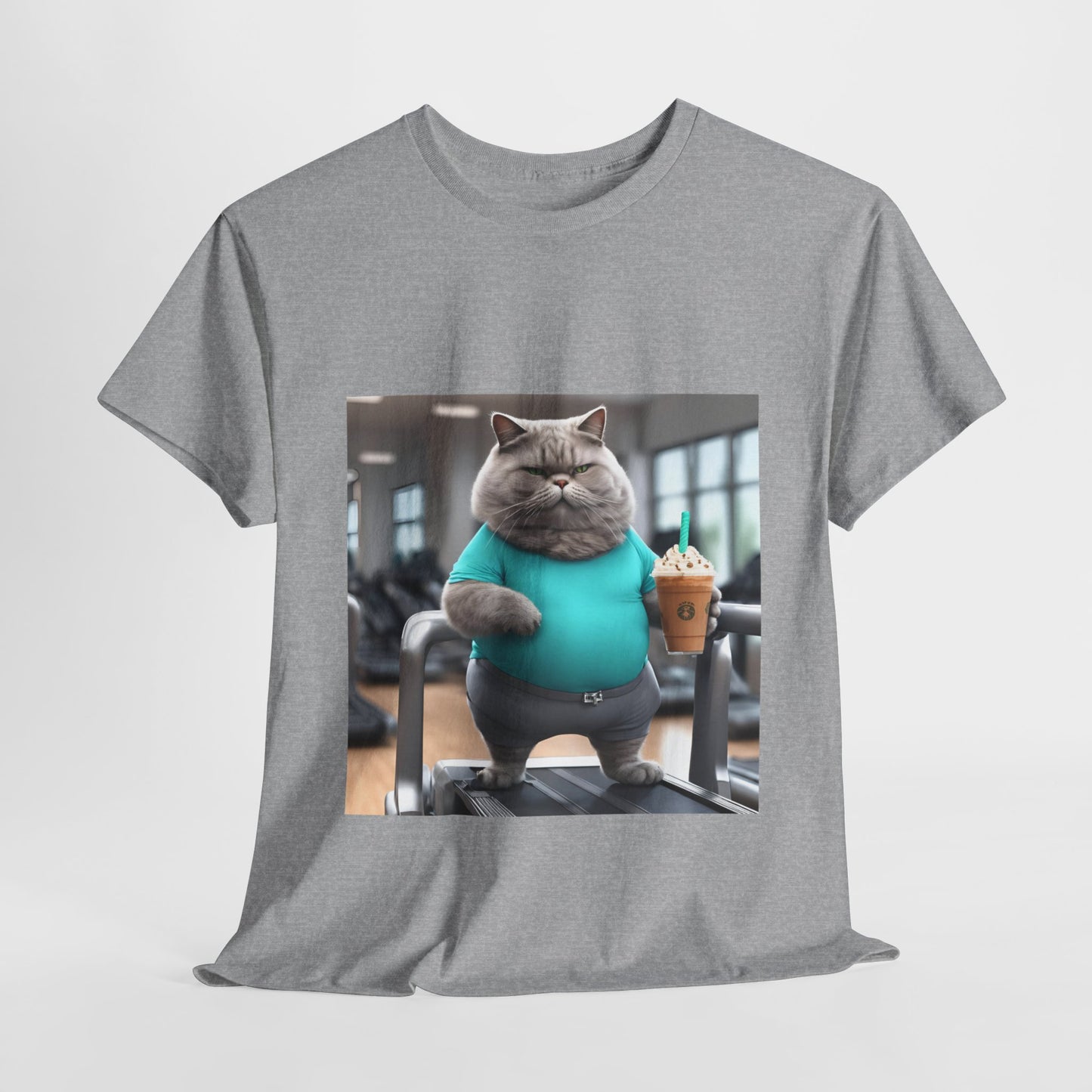 Funny Fat Cat On The Treadmill - Flashlander Gym Shirt