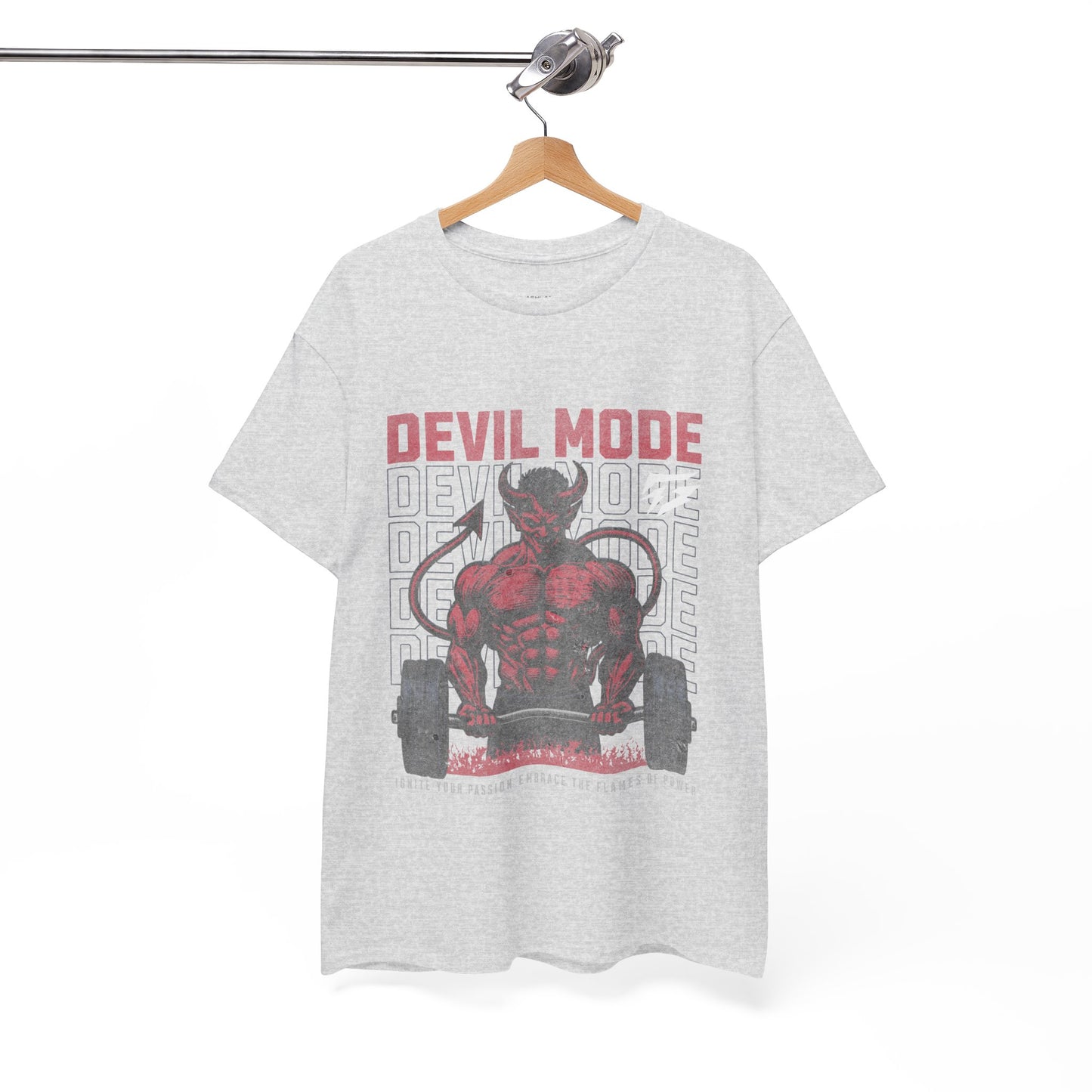 Devil Mode Gym Shirt Flashlander Cotton Unisex Charcoal Black Performance Graphic Tee