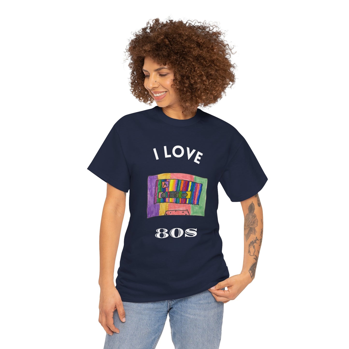 Retro Vibes Art Pop Cassette Tape I Love 80's - Flashlander Gym Shirt