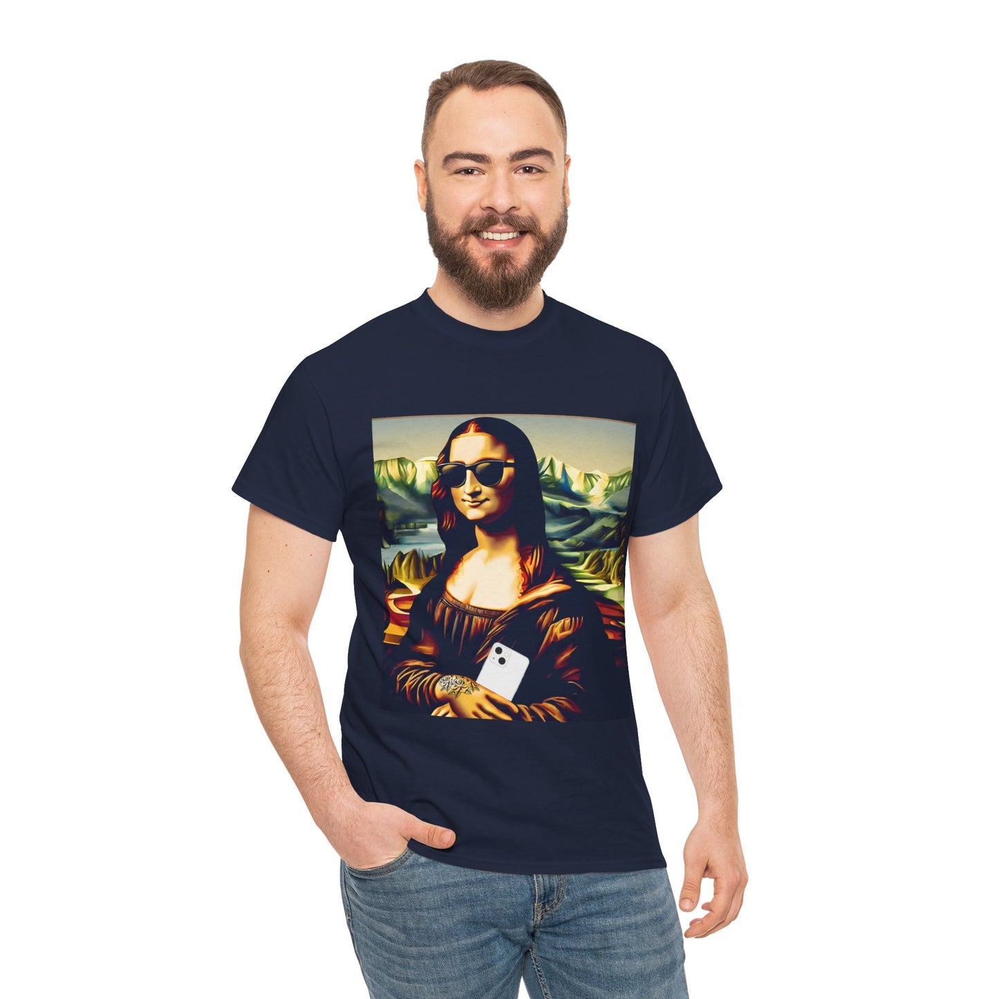 Camiseta deportiva de Flashlander: Mona Lisa moderna y divertida 