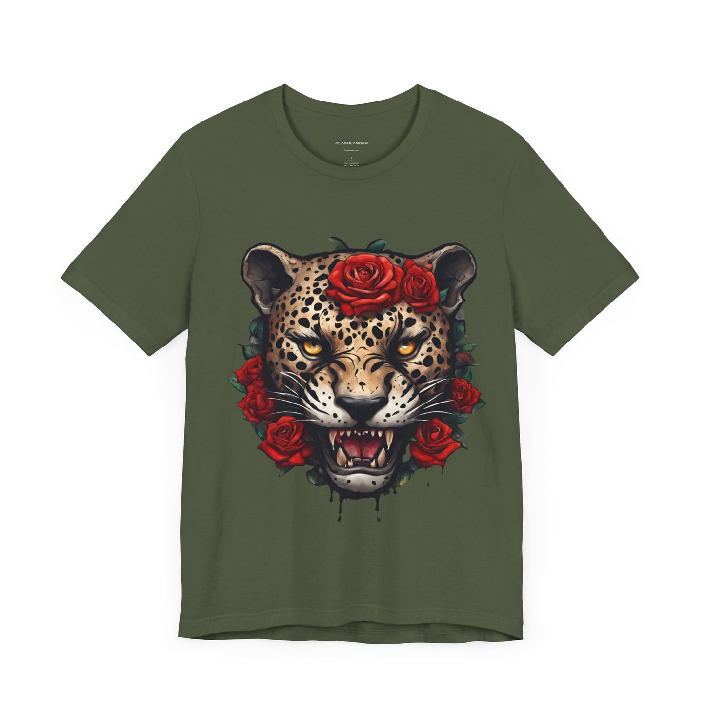 Jaguar Flames and Roses Graphic Tee Flashlander