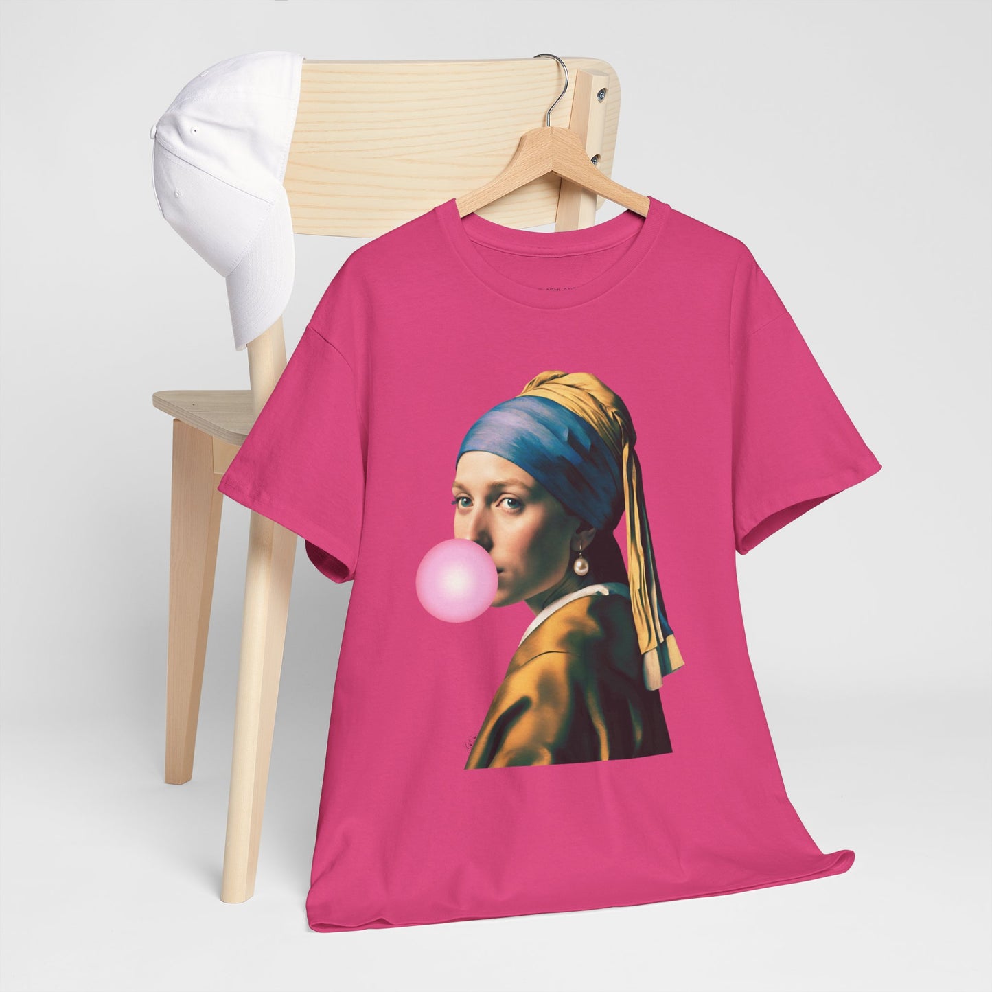 Bubble Gum Girl with a Pearl Earring Johannes Vermeer - Flashlander Gym Shirt