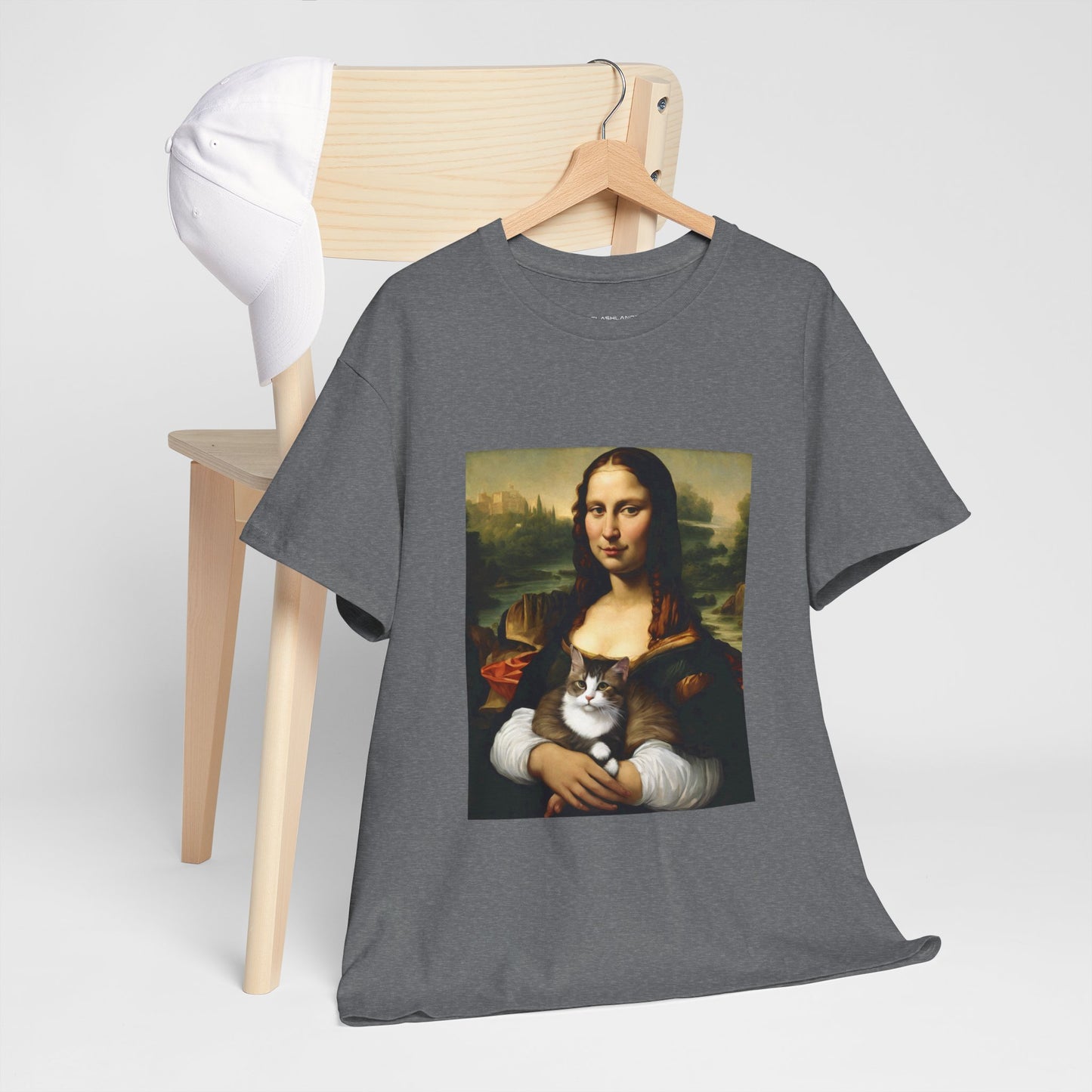 Mona Lisa with Cat - Flashlander Gym Shirt