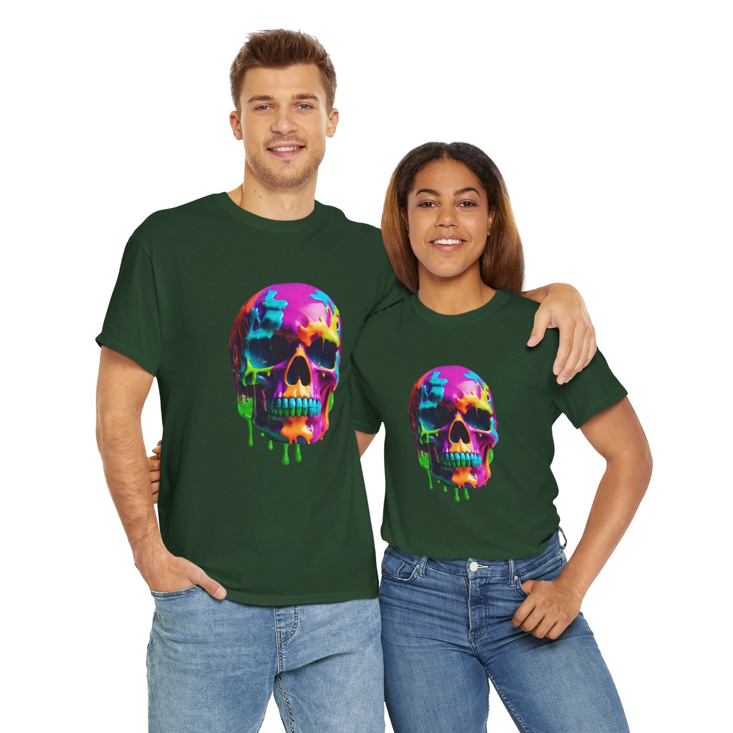 Camiseta con calavera de fusión de neón Flashlander