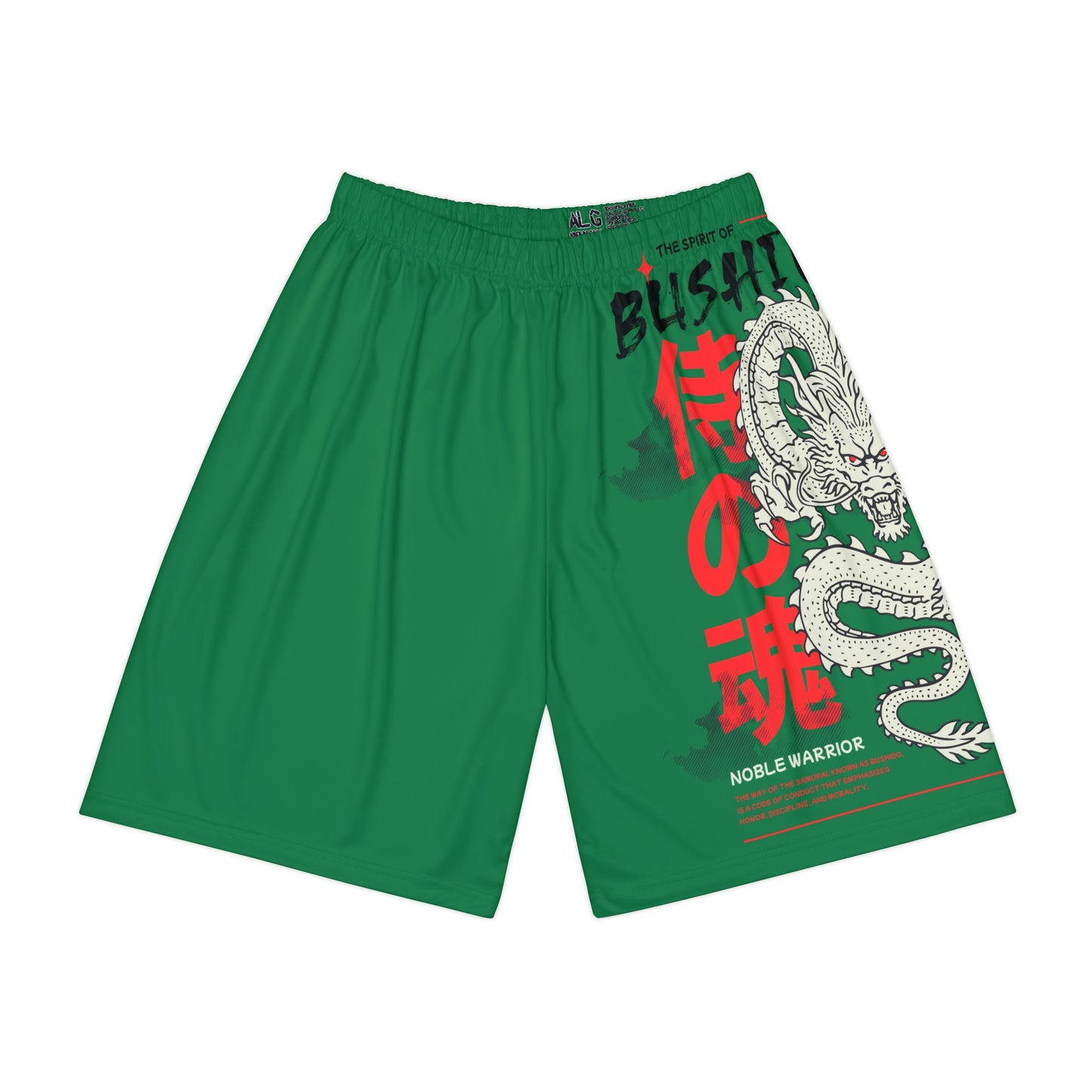 Japanese Dragon Bushido - Flashlander Performance Men’s Gym Shorts Dark Green