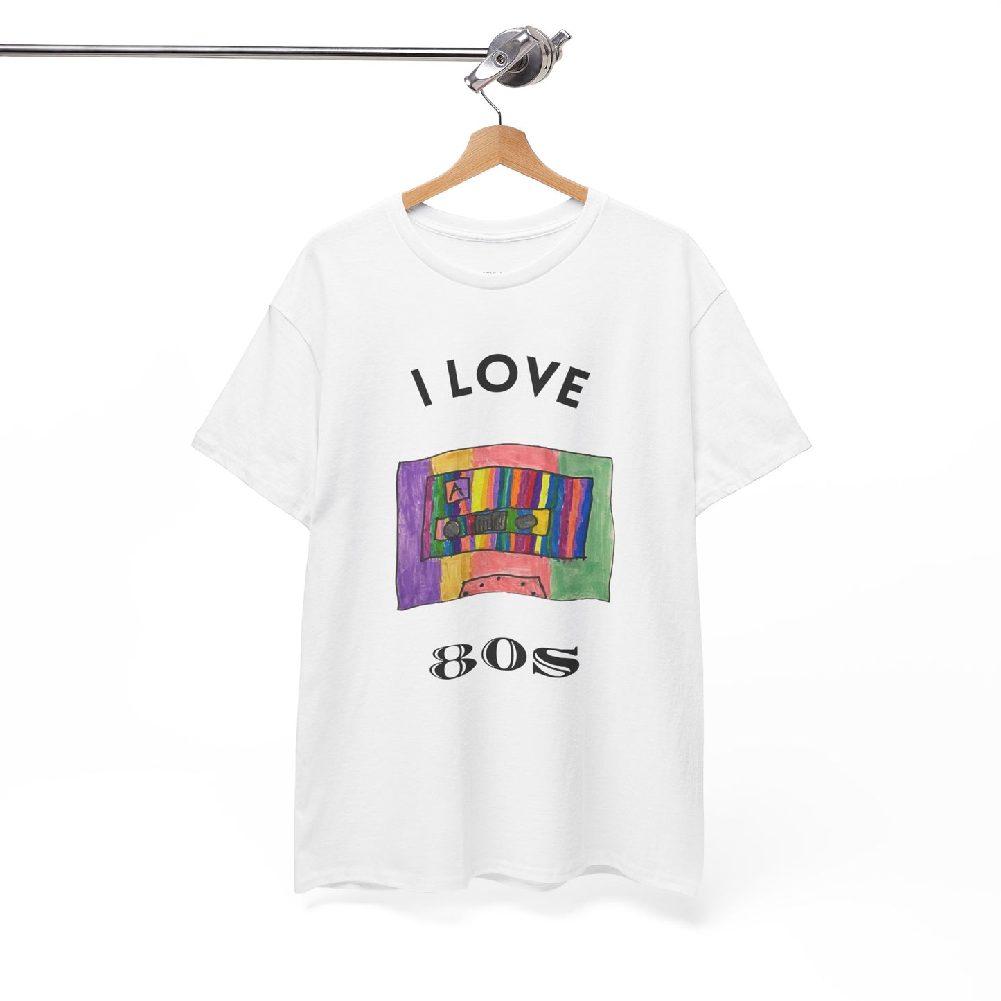 Retro Vibes Art Pop Cassette Tape I Love 80's - Flashlander Gym Shirt