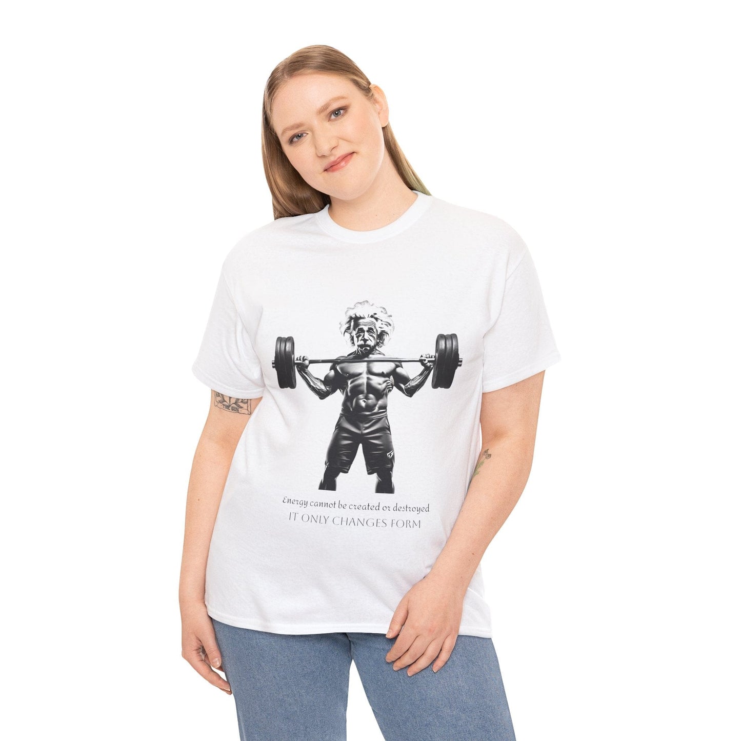 Camiseta de culturista Albert Einstein: la energía de Flashlander no se puede crear ni destruir, solo cambia de forma. Camiseta gráfica con cita