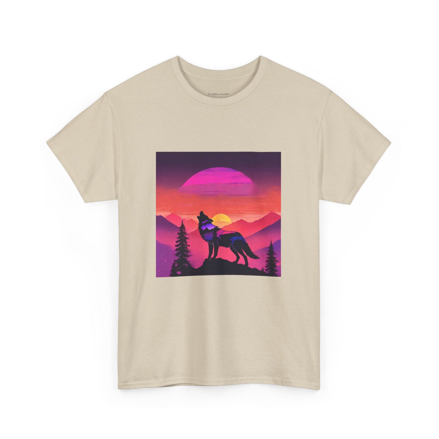 Wolf Majestic Sunset Gaphic Tee Flashlander