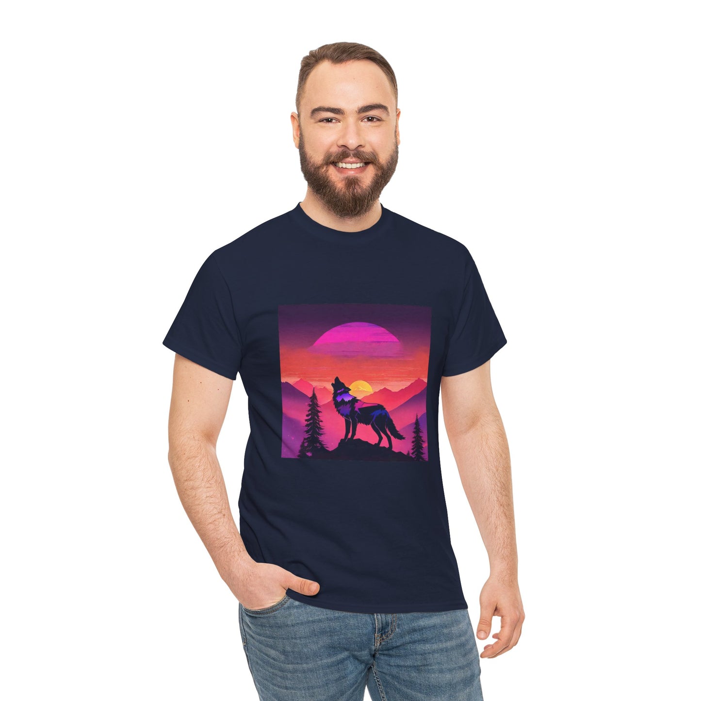 Wolf Majestic Sunset Gaphic Tee Flashlander