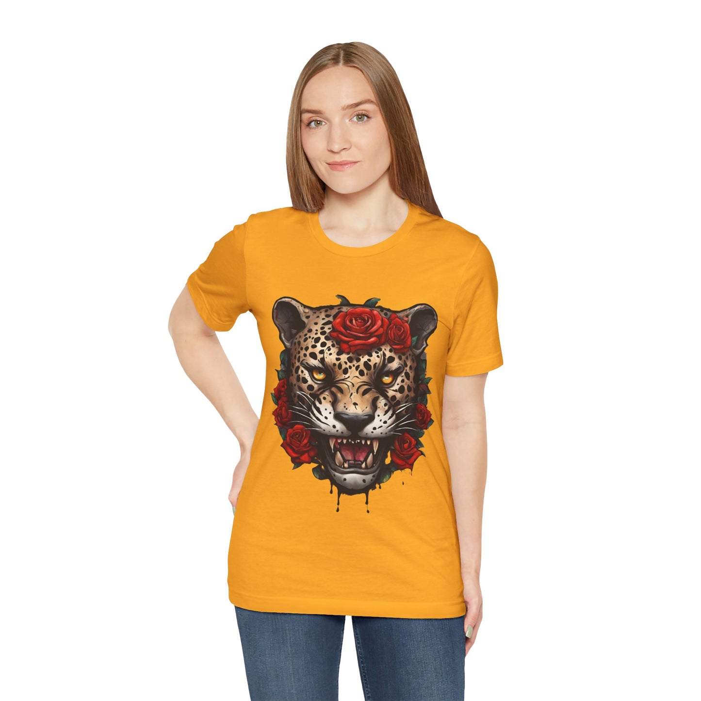 Jaguar Flames and Roses Graphic Tee Flashlander