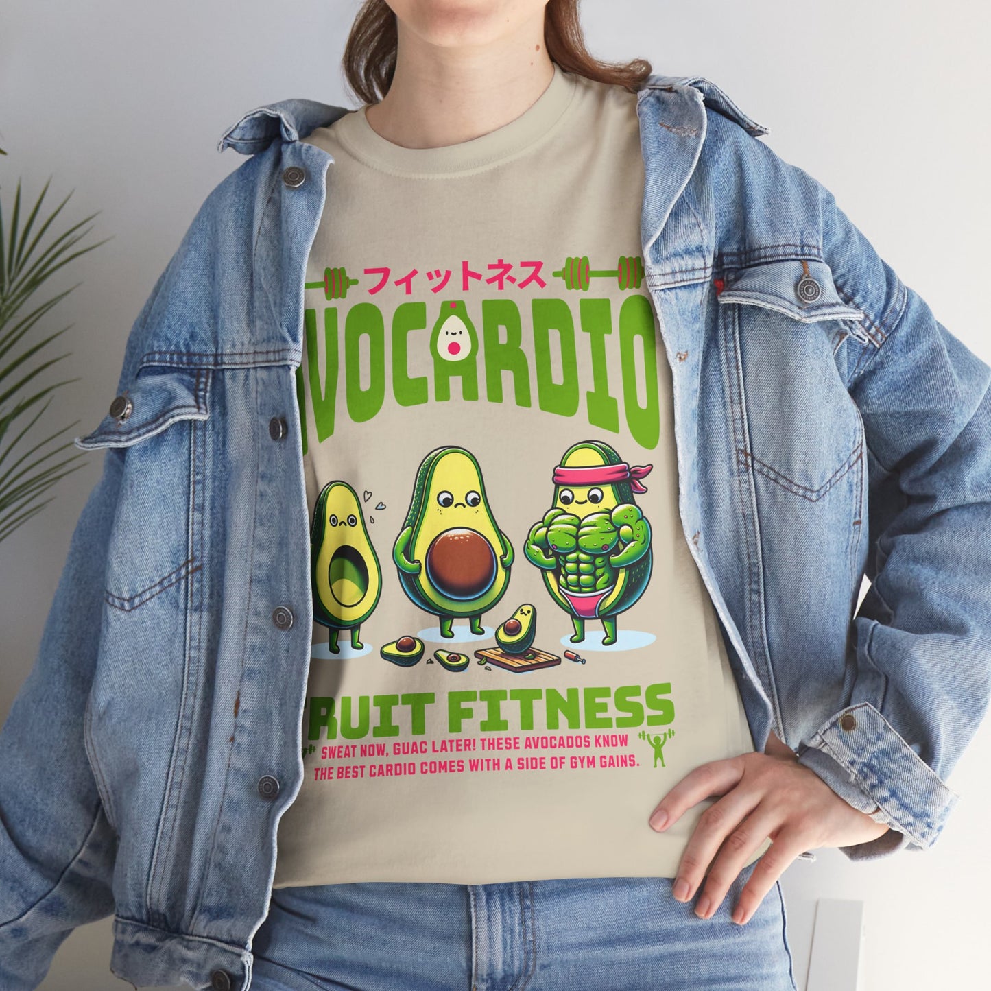 Avocardio Active Gym Shirt Avocado Fitness Graphic Tee