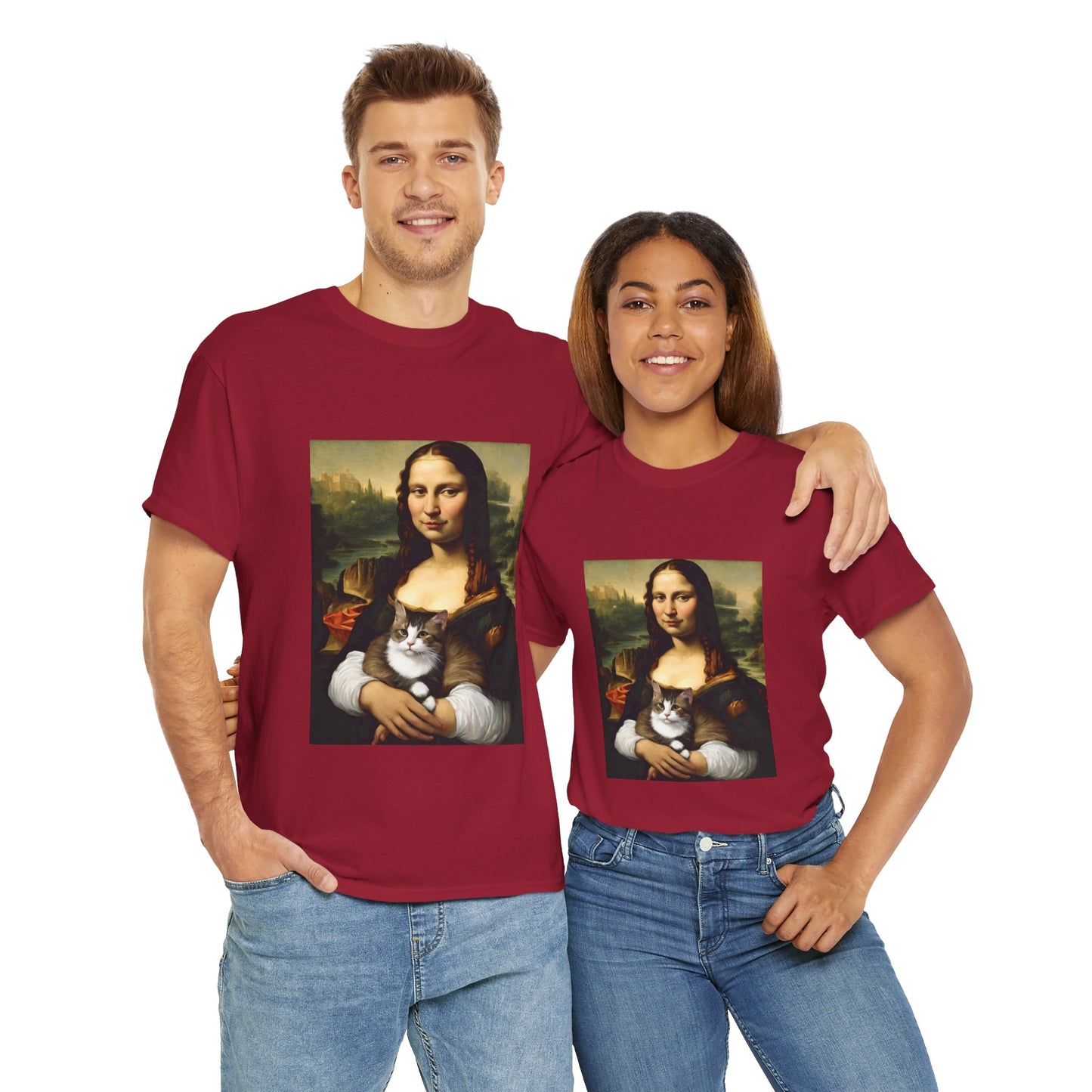 Mona Lisa with Cat - Flashlander Gym Shirt