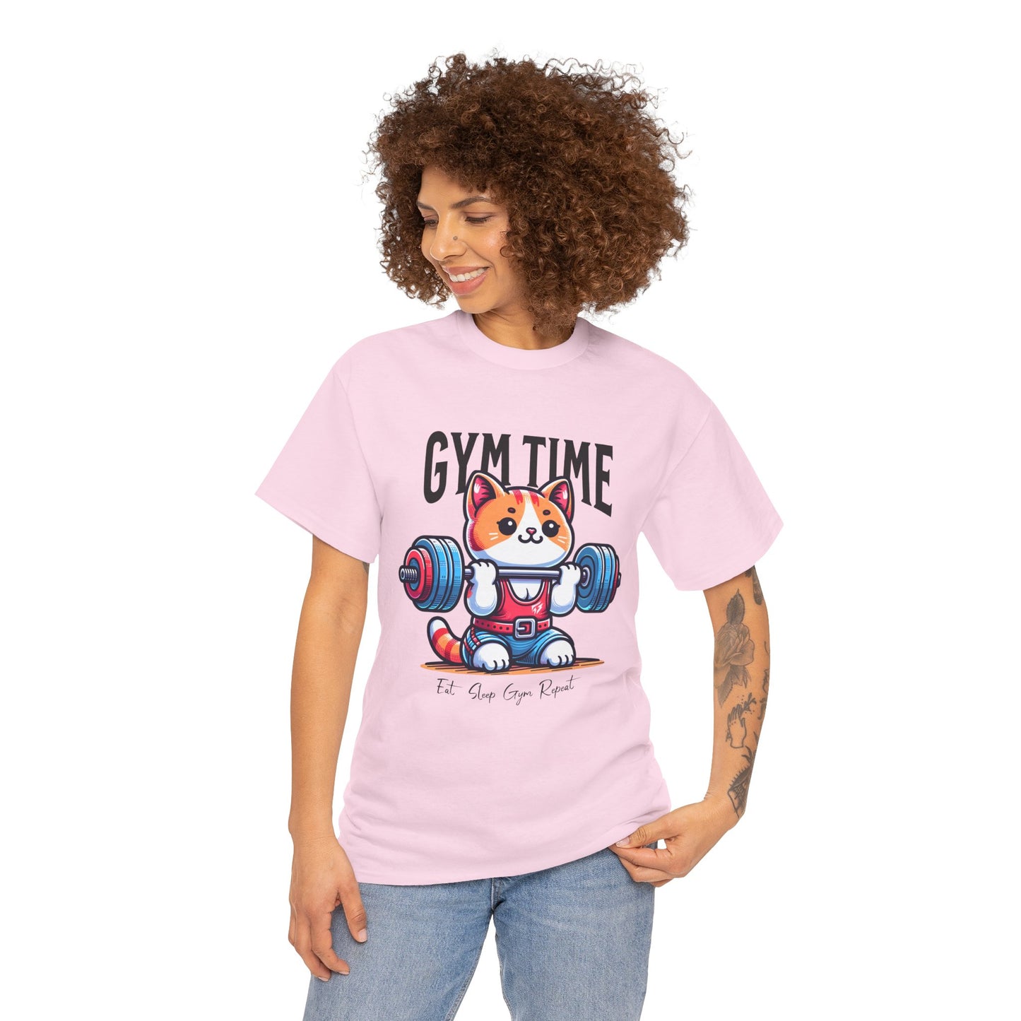 Cute Cat Gym Time Shirt Flashlander Graphic Tee