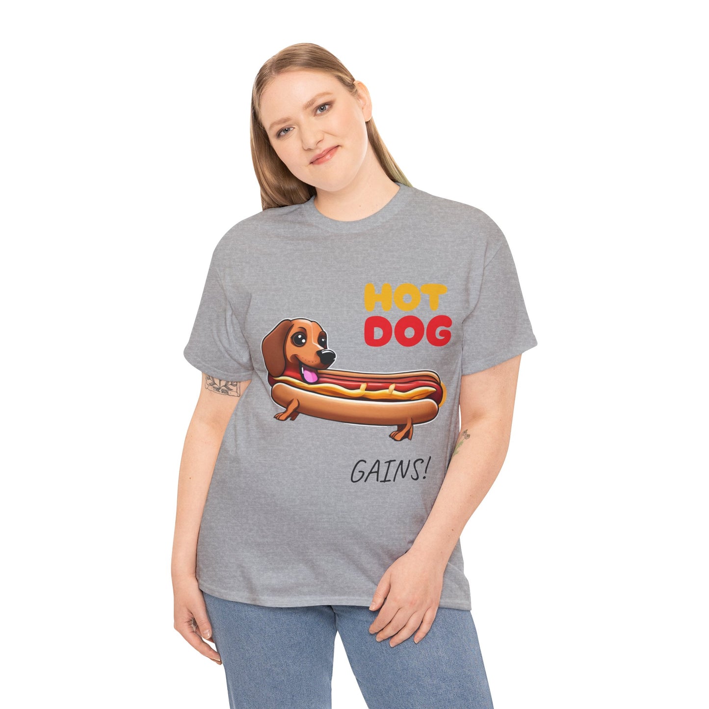 Hot Dog Gains Dachshund Dog - Flashlander Gym Shirt