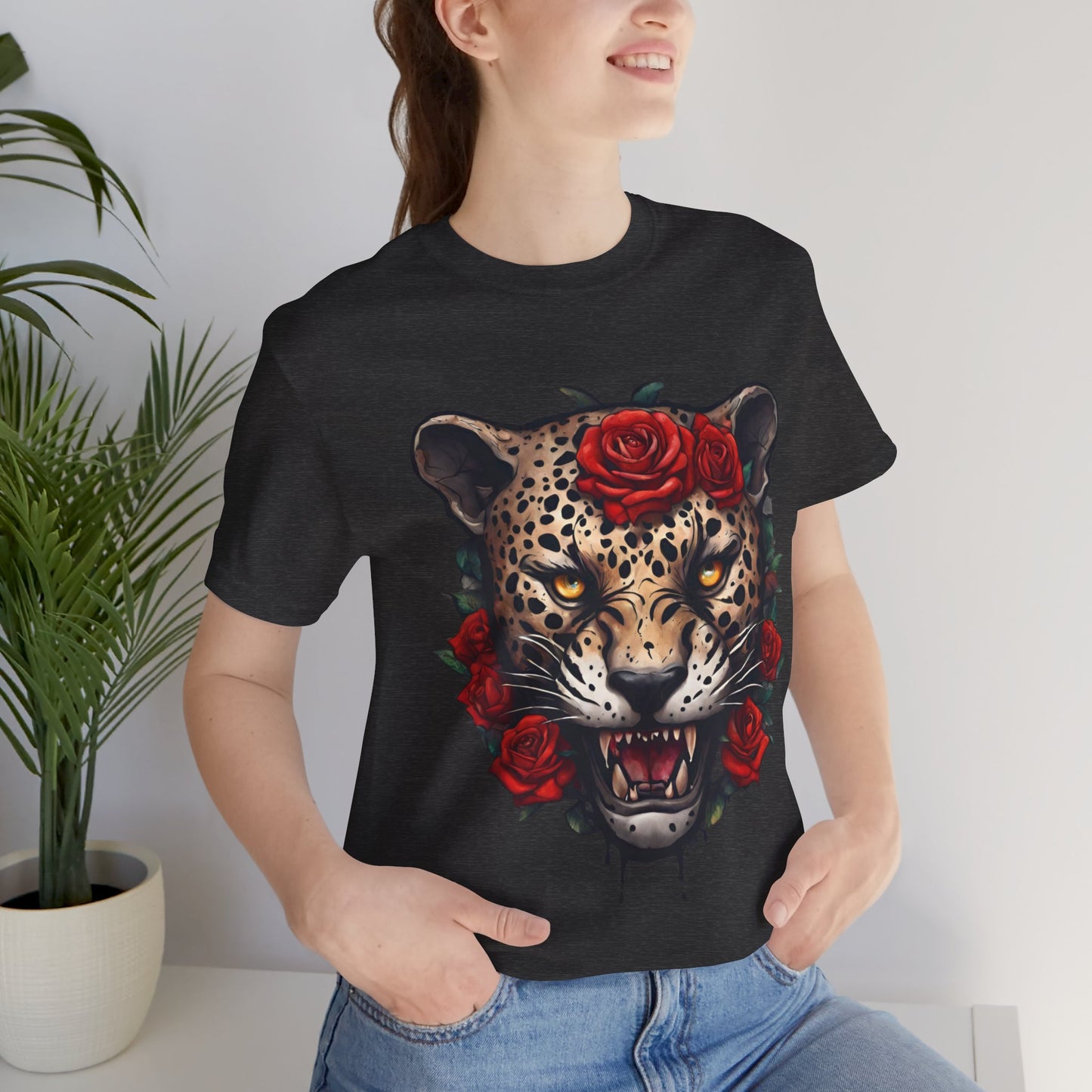 Jaguar Flames and Roses Graphic Tee Flashlander