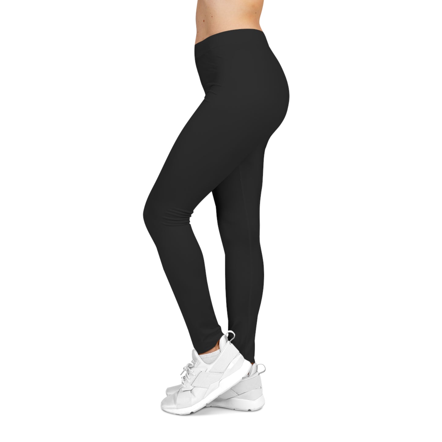 Flashlander Sportswear Evolution Women's Casual Leggings Black (AOP) Featuring Custom Motivational Quote