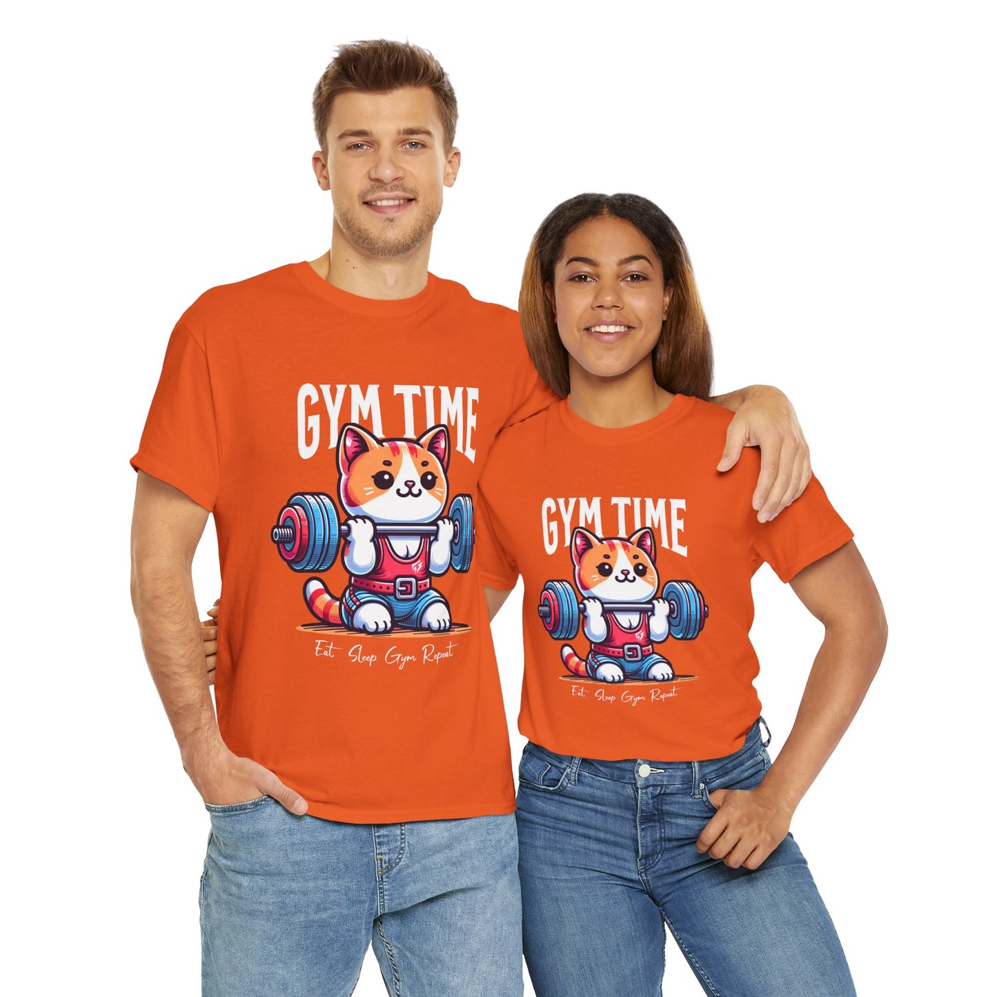 Cute Cat Gym Time Shirt Flashlander Graphic Tee