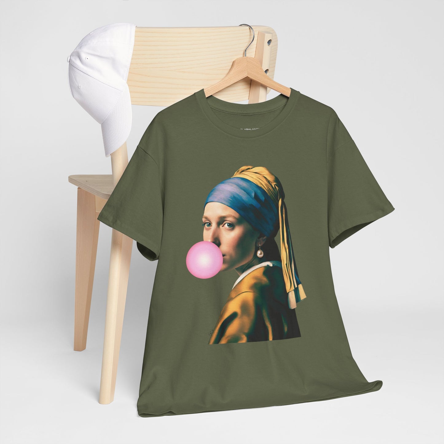 Bubble Gum Girl with a Pearl Earring Johannes Vermeer - Flashlander Gym Shirt