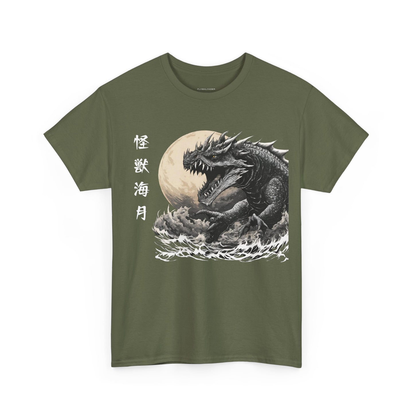 T-shirt de sport Flashlander, le monstre marin Kraken émerge, menace au clair de lune