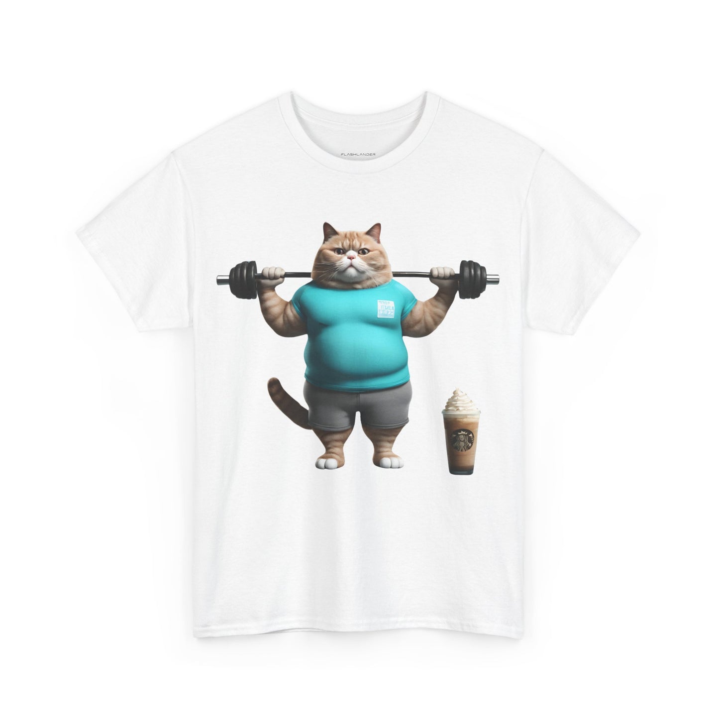 Funny Fat Cat Lifting - Flashlander Gym Shirt